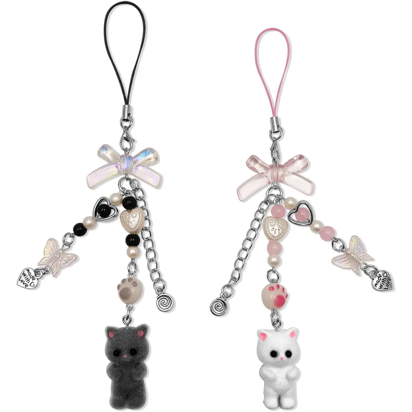 Cute Phone Charms Fuzzy  Phone Charm Aesthetic Y2K PhoneStrap Charms for Bag Camera Pendants Decor