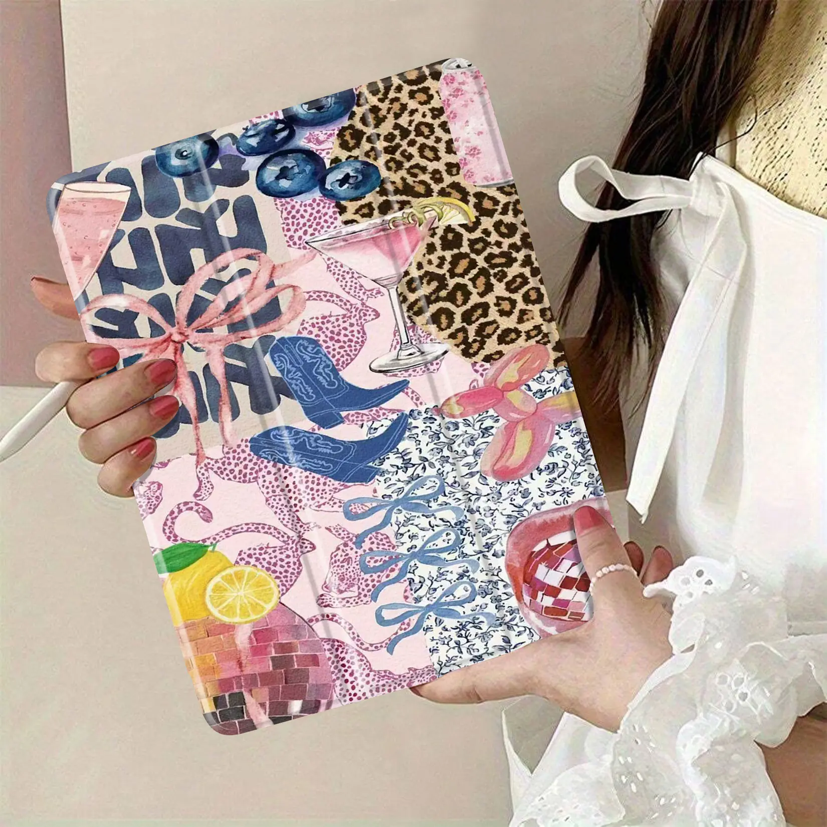 Fashion Unisex Modern Design Style TPU Protect Cover for iPad Series Tablets - Colorful Summer-Themed, Auto Sleep/Wake Function, Daily Use & Gifts Accessory, Thermoplastic Polyurethane
