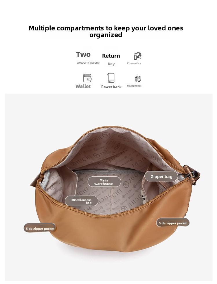 Nylon bucket bag, niche high-end large-capacity commuter tote bag, shoulder bag, multifunctional backpack