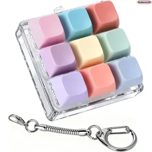 Keychain Fidget Clicker, Aesthetic Colorful Sensory Toy for Anxiety Relief, Desk Companion with Satisfying Click Buttons for Adults & Students