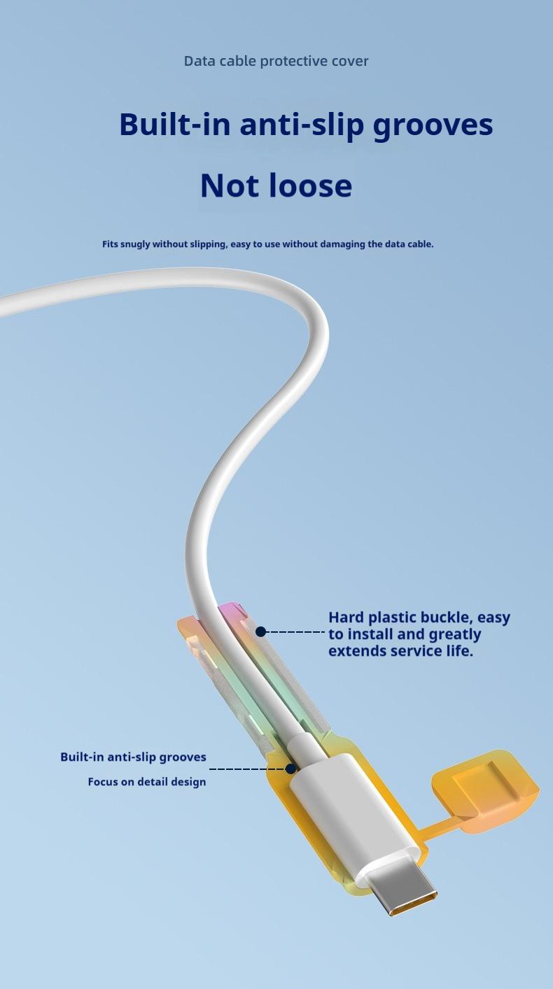 Data cable protective cover, charging cable protective cover, anti-break connector protective cover, suitable for IOS and Android phone charging cables