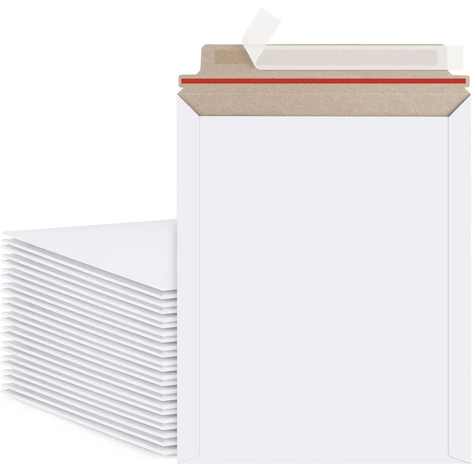 Photo Document Mailers 9.25x11.75 White Cardboard Envelopes 25 Pack Rigid Self Seal Mailing Envelopes, Stay Flat Shipping Envelopes for Documents