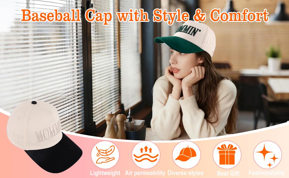 Mommin Trucker Hat for Women |     Vintage Two-Tone Ponytail Baseball Cap with Embroidered Mommin, Everyday Casual Leopard Print Sports Hat
