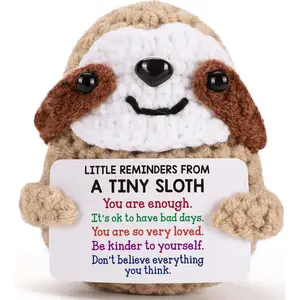 Inspirational Birthday Gifts for Daughter or Son, Little Reminders for Emotional Cheer & Support, Cute Funny Sloth Plushie for Her/Him, Friends, Colleagues, Students & Graduates, Huggable Collectible, Soft Cuddly Gift