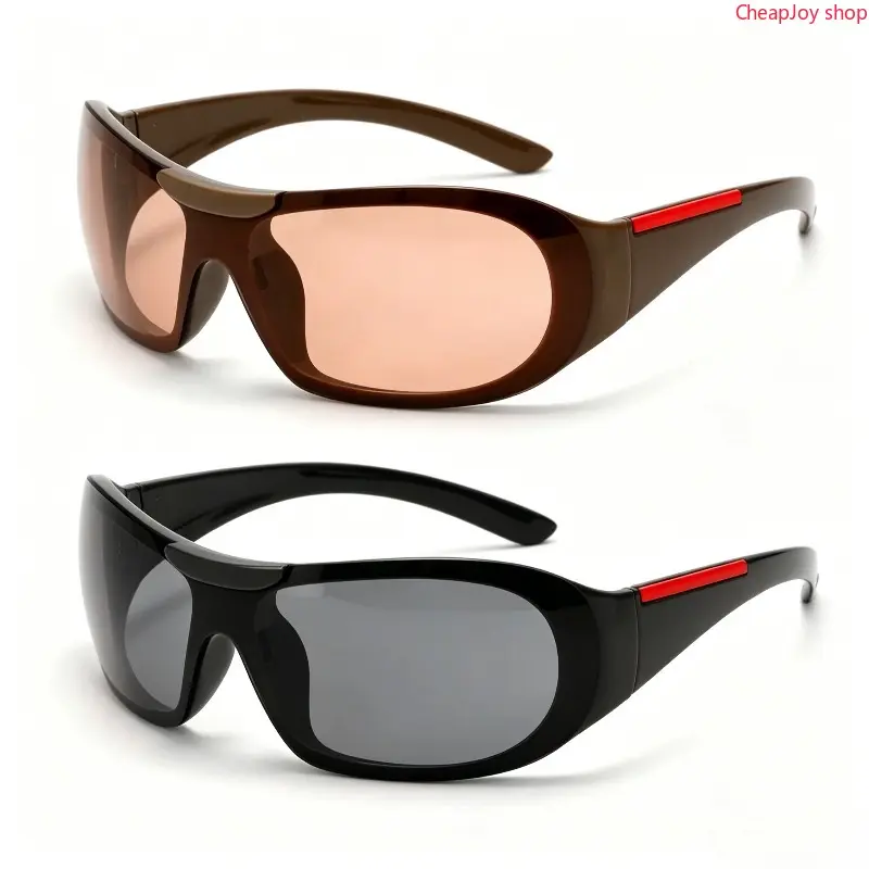 2pcs Y2K Surround Style Fashion Square Polygon Sunglasses, Uv400 Lens for Summer Beach Vacations, Elegant Design for Outdoor Travel
