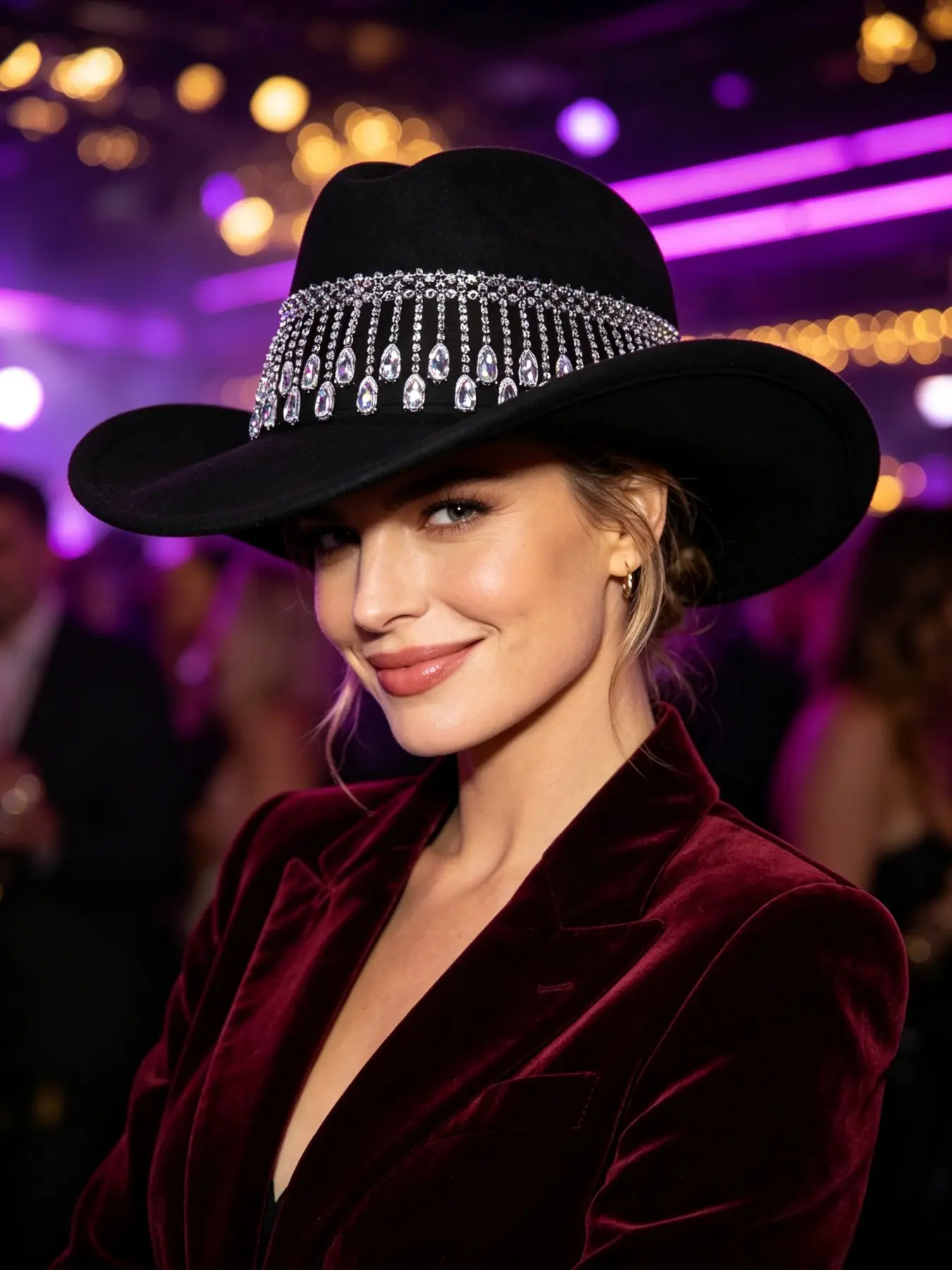 1PCS  Unique Sparkling Rhinestone Cowboy Hat, Unisex Decorative Hat for Parties, Western Theme, Weddings, Halloween, Street Fashion, Fashionable Hats, Cowgirl Hat