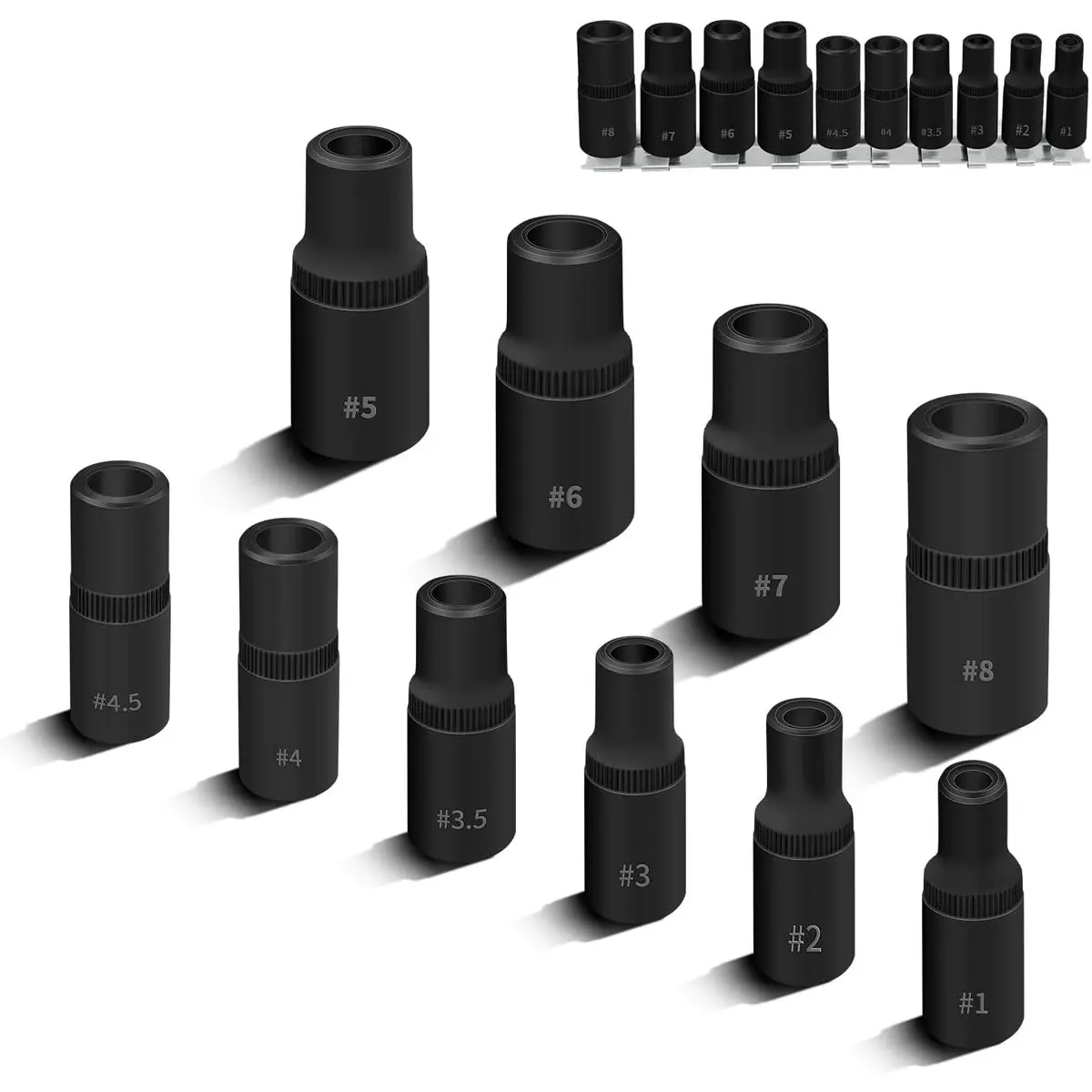 10PCS Tap Socket Wrench Set, Magnetic Tap Holders, 1/4" 3/8" Drive, for DIY Repair, Home Garage, Threading Tools, for DIY Repair and Workshop Projects