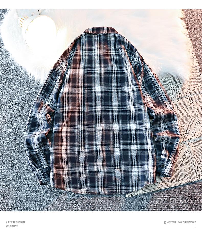 2026 Black and White Plaid Shirt Men's Fashion Casual Skin-Friendly Versatile Trendy Style 5color Options