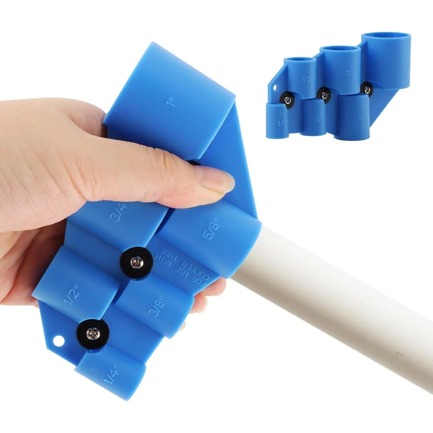 1/4'' to 1'' Deburring Pipe and Depth Gauge Tool, Chamfering , Pipe' Deburring Tool Pipe Tubing Chamfer for Copper PEX CPVC and PE-RT(Blue)