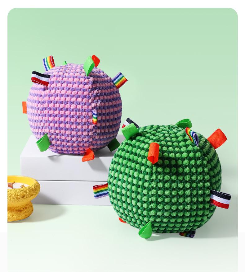 Pet Toy Ribbon Sound Ball, Dog Toy, Interactive Bell Rolling Ball for Teasing and Throwing, Pet Toy, Cat Teething Toy