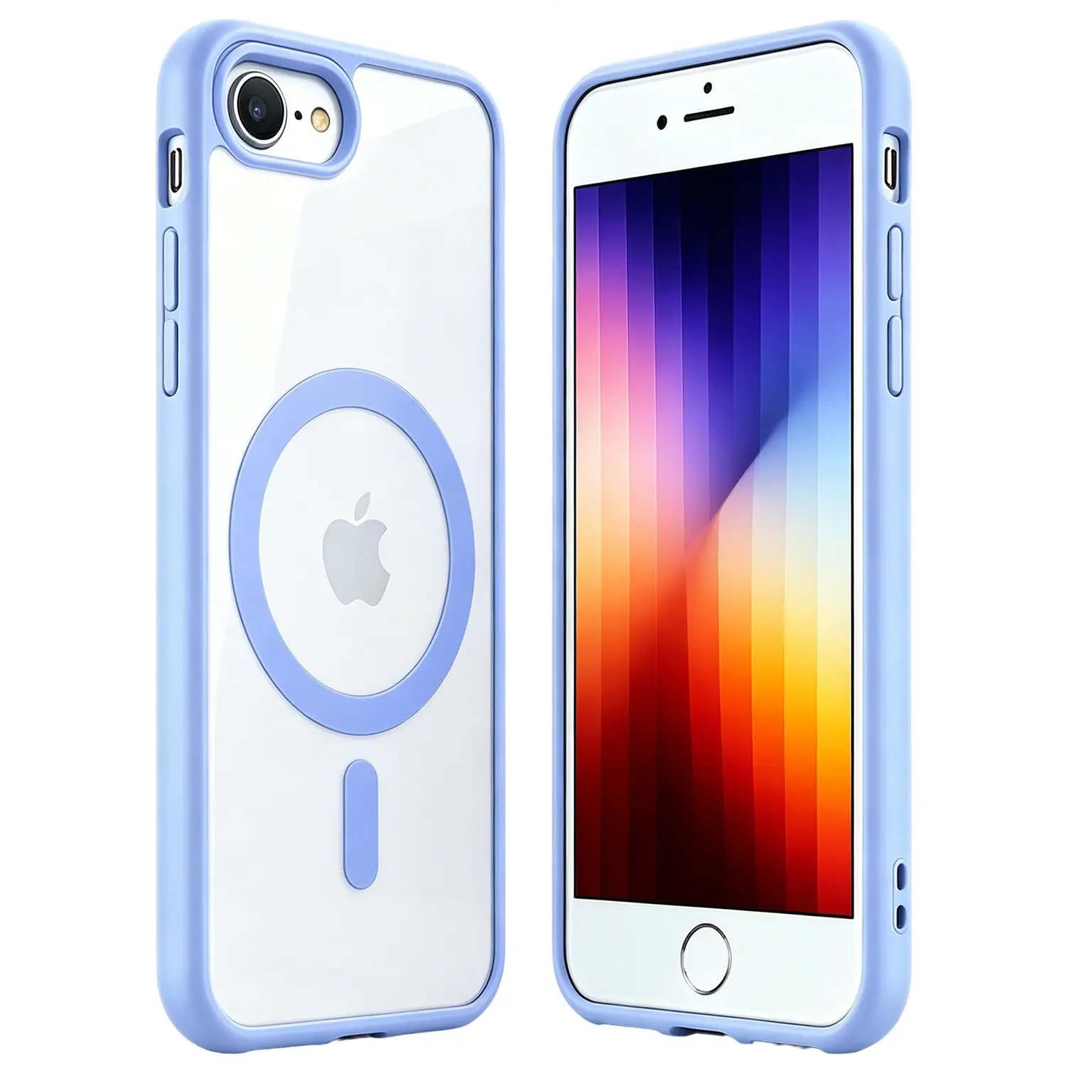 Luxury transparent magnetic shock resistant wireless charging phone protective case for iPhone 7 8 SE2 SE3 7Plus 8Plus