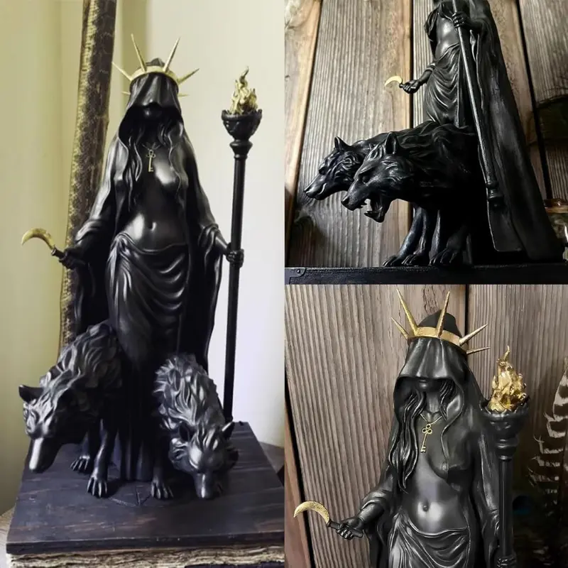 Halloween Cracker Barrel Witch Resin Statue Ornament Home Decoration Gift