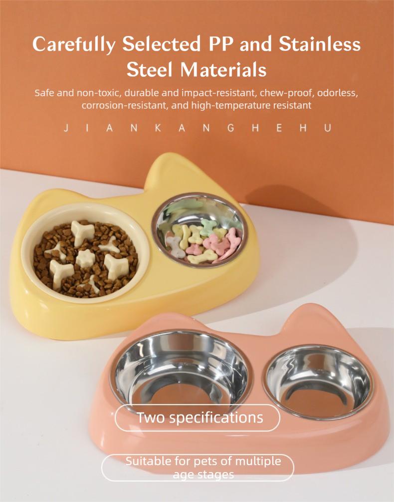 Stainless Steel Slow Feeder Bowl for Small Dogs – 2-in-1 Double Bowl, Anti-Choke Design, Non-Slip Base