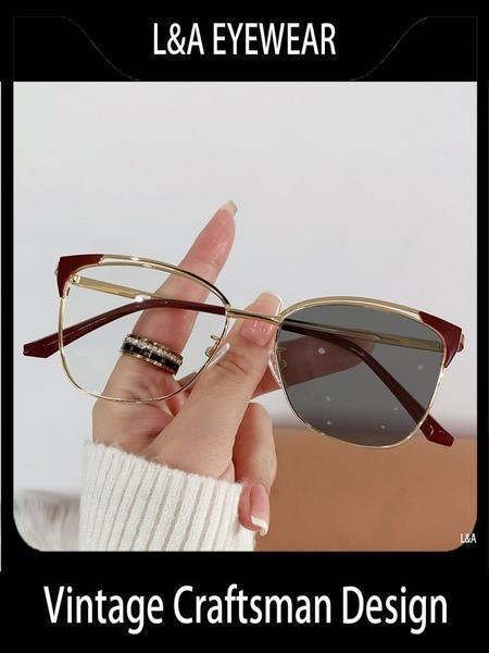 2026 New Arrival Unisex Retro Y2K Anti-Blue Light Glasses – Color-Changing Lightweight Frame for Office & Study
