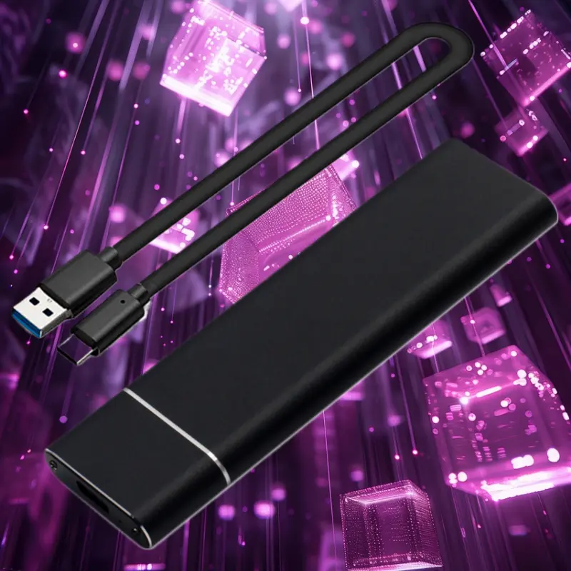 M.2 NGFF SATA SSD Enclosure, USB 3.1 Type-C Compact External Drive Case, Portable Hard Disk Enclosure for Solid-State Disks