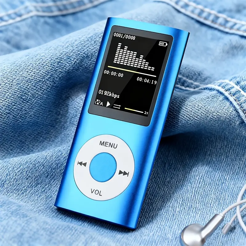 Portable MP4 music player with a large screen and card slot, supports memory expansion, displays synchronized song lyrics, lightweight and portable, available in 2 styles (without memory card/including 32GB memory card), various colors.