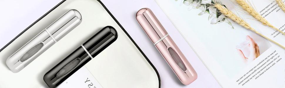 Portable Mini Refillable Perfume Atomizer Bottle, Travel Size Refillable Perfume Refill Bottle - Perfume Atomizer Refillables, Scent Pump Case, Small Perfume Spray 4 Pcs Pack of 5 ml