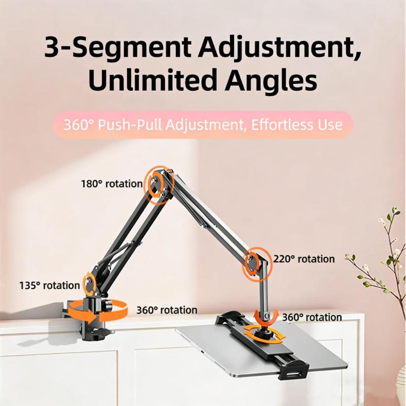 Tablet Stand,iPad Stand,Phone Holder,360-Degree Rotating Adjustable Metal Bed Frame for Tablet Desktop Suitable for iPad iPhone X iPad Pro 4.5-12.9-Inch Screen Smartphone Tablet Computers Kindle.