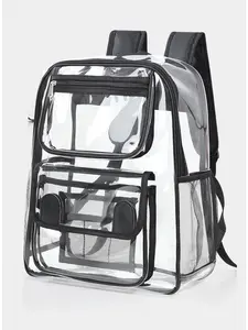 1pc High-Capacity Transparent Backpack, PVC Waterproof Durable Clear Bag, Adjustable Straps, School, Work, Sports, Travel, University