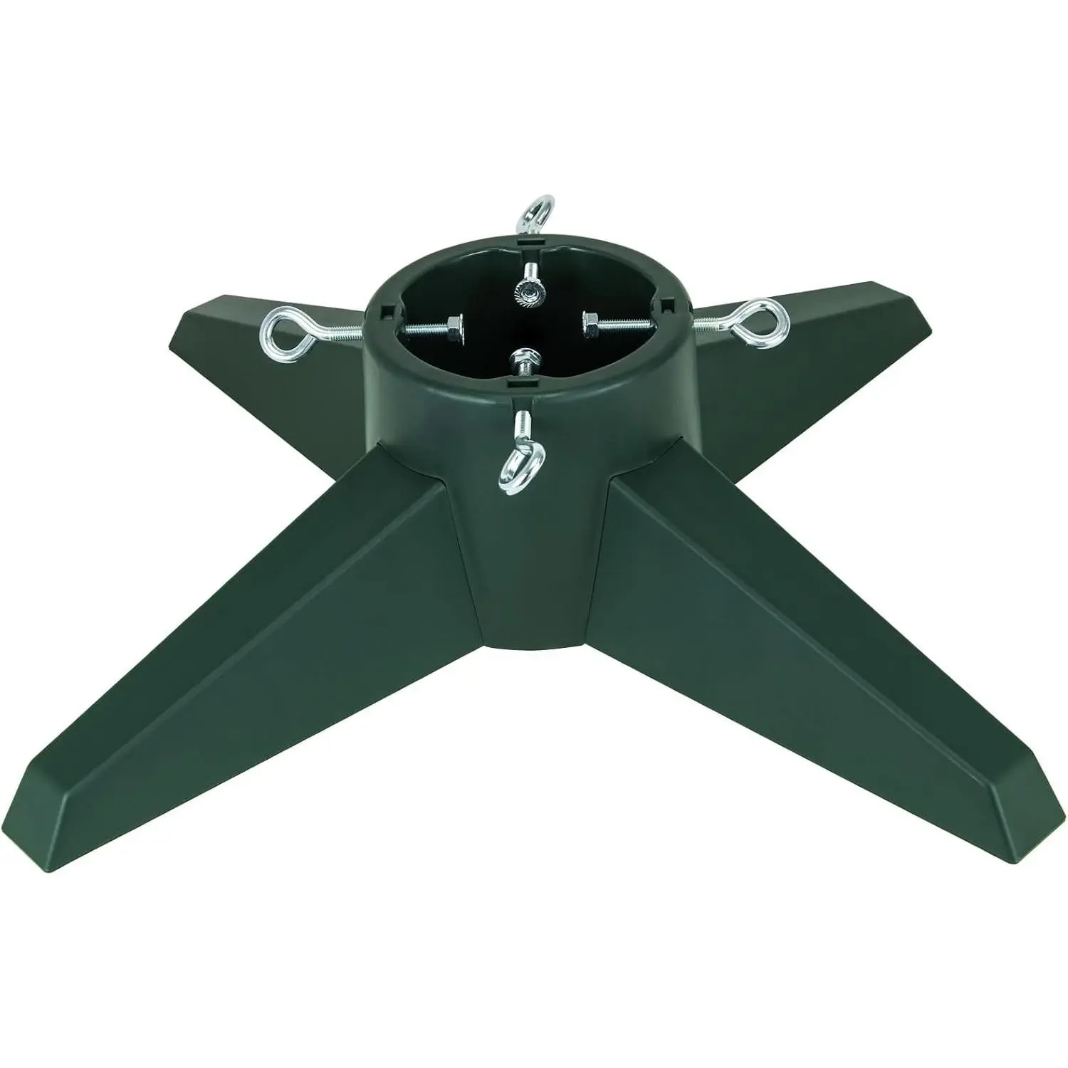 Christmas Tree Stand for Live Tree, Fits up to 8ft Real Tree, Rocky-Solid Design Tree Holder with Spike for Real Tree, Sturdy Xmas Tree Base for Christmas Decoration (Green)