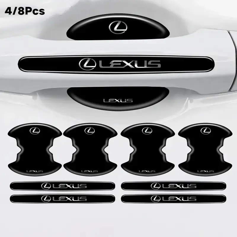 4/8pcs Car Door Handle Bowl Anti-Collision Protective Stickers, for Lexus Models, Auto Accessories, Car Decorative Stickers, Automobile Decals, Vehicle Exterior Decoration