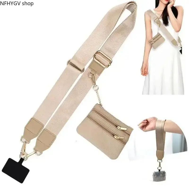 Unisex Adjustable 39-55 Inch Clip-and-Go Phone Crossbody Sling Built-In Zipper Wallet & Card Holder With Detachable Wristlet Strap, Multi-Purpose Lanyard Perfect For Valentine’s Day And New Year Holiday Gift Matching