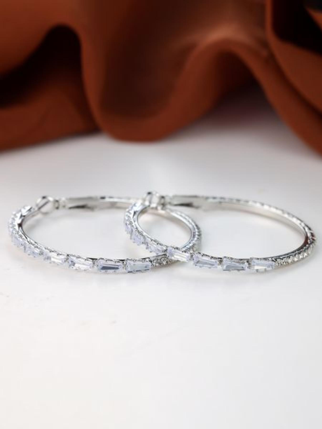 Women's 1 Pair Elegant Artificial Zircon Dainty Lightweight Hoops Earrings, Fashionable Earrings for Women, Fashion Jewelry Accessories for Party, Daily Clothing Decor, Elegant Minimalist Earrings