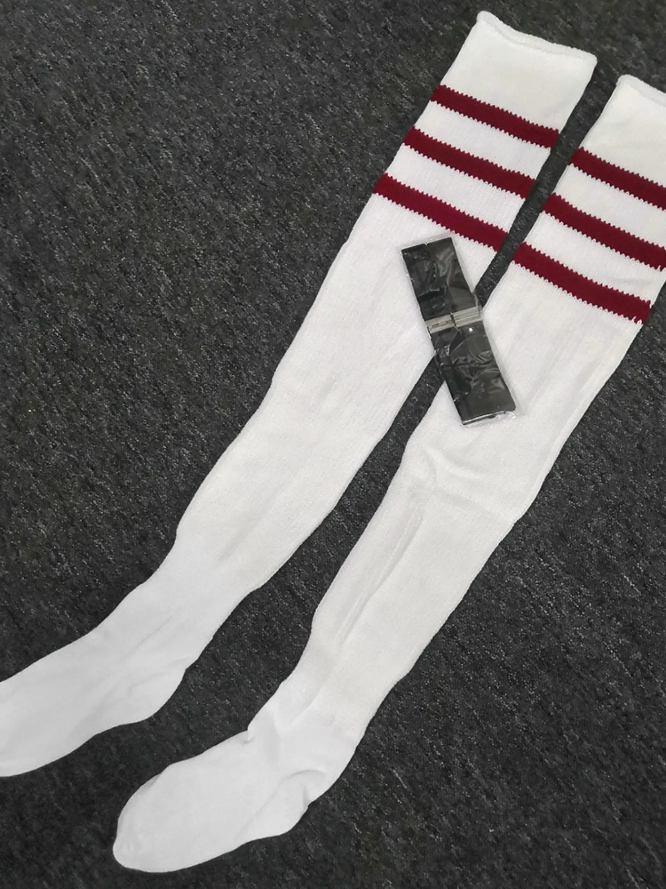 Stretchy Plus Size Thigh High Socks, Extra Long Wide Top over Knee, Cotton Socks for Women, Casual Striped Design, Fall & Winter Wear, All Season Socks