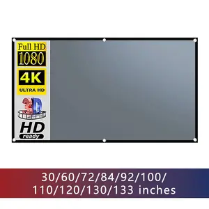 16:9 High Definition metallic Anti-light Projector Screen, Portable Foldable Projector Screen, Projector Accessories for Home Office