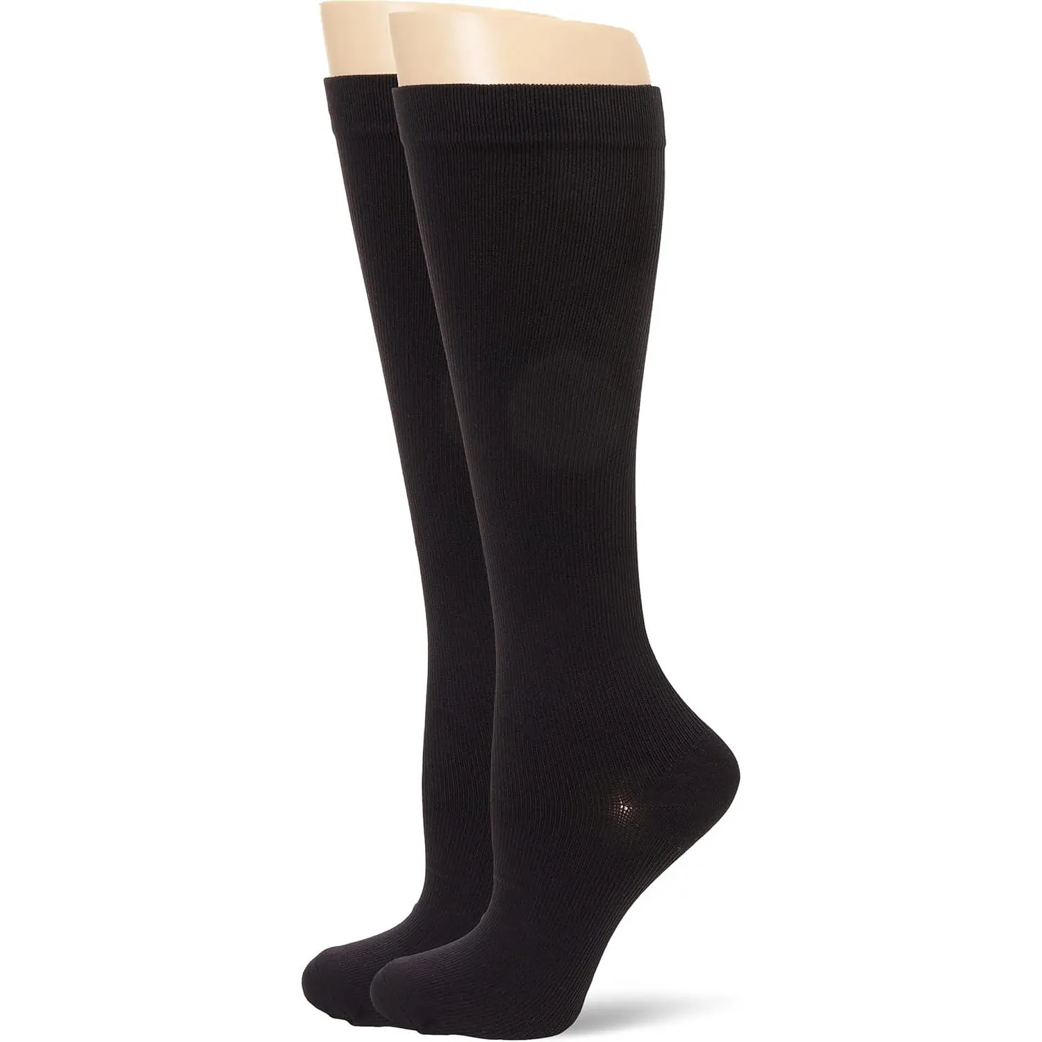 MediPeds Over the Calf (OTC) Mild Compression Sports Socks for Men, X-Large (12-15 Shoe Size), Black, 2-Pair, Over Calf, Mild Support