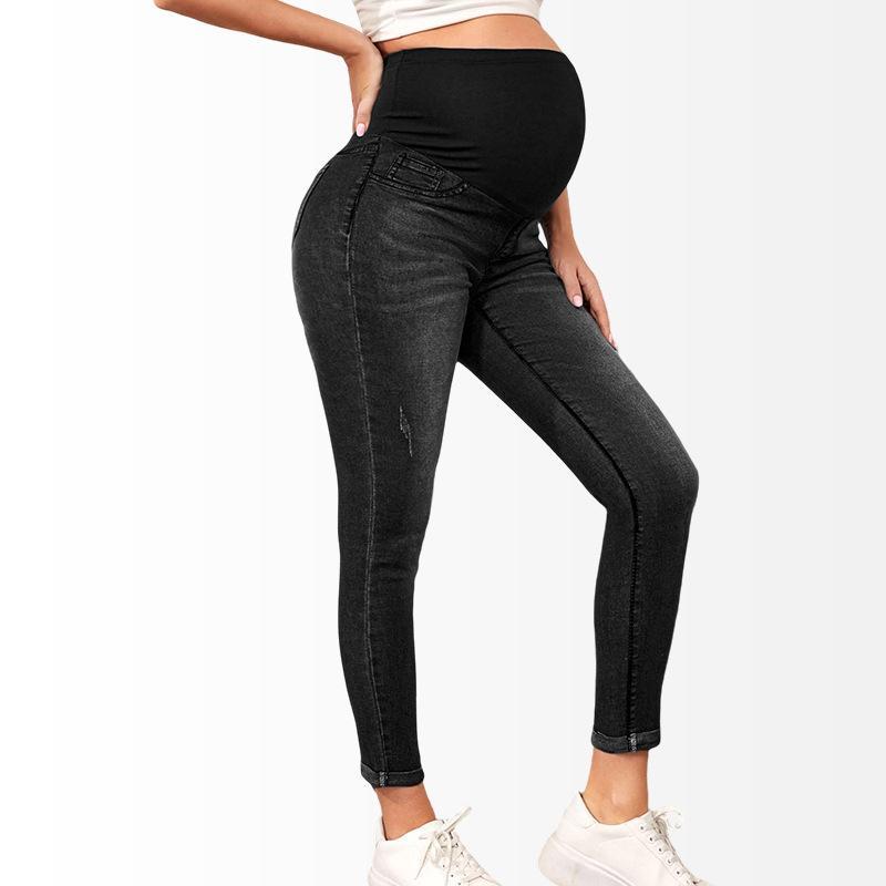 Women's Maternity Jeans Over Belly Skinny Denim Jeggings Comfy Stretch Pregnancy Pants