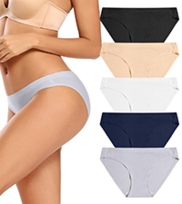 Seamless Women Underwear Thongs,No Show Ladies Thong,No Line Breathable Comfortable Panties Undies for Women 5-Pack