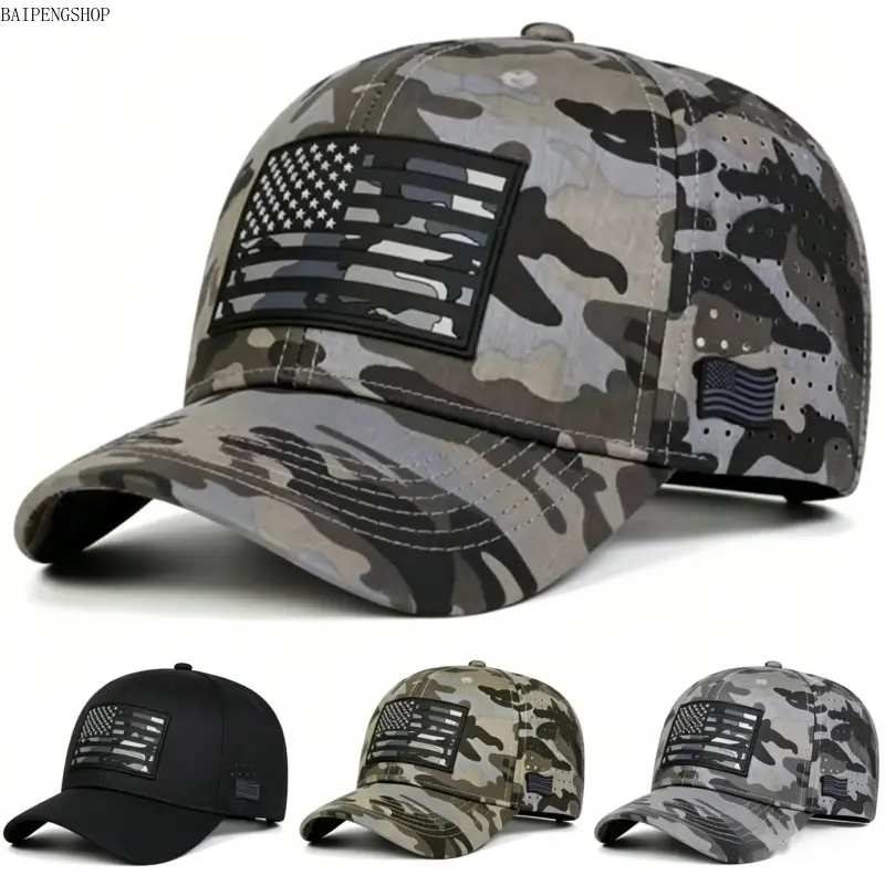 Unisex Patriotic Cotton USA Flag Mesh Baseball Cap - 1 Size, Breathable, Lightweight, Adjustable Casual Hat for 4th of July Vibes, Outdoor Travel & Daily Wear, Casual Hats, Adults, American Flag Badge Hats