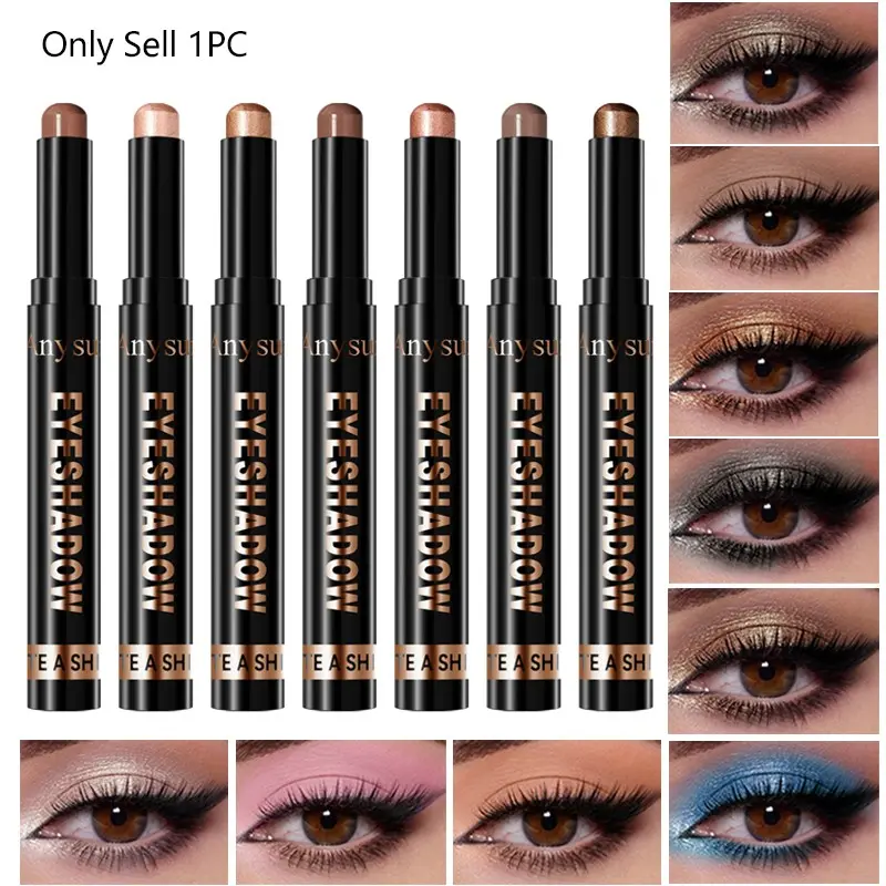Rotating eye shadow stick, evenly colored, silky, long-lasting makeup effect, fine shiny eye shadow stick, Glossy Cosmetic Eyeshadow