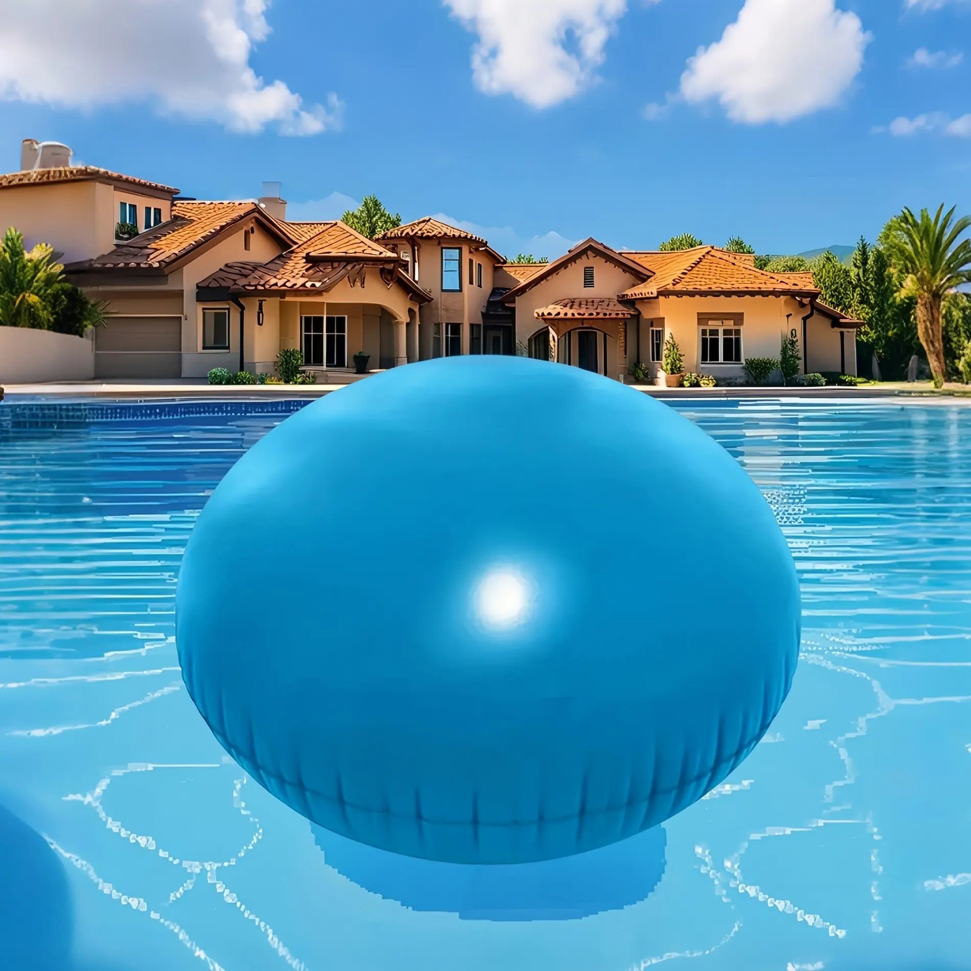 Inflatable Pool Air Pillows - Durable PVC Ground-Setting Covers with Secure Button Closure, All-Season Use for Above-Ground Pool, Patio & Outdoor Summer/Winter Swimming Safety Accessories, Inflatable Pool, Weatherresistant Cover
