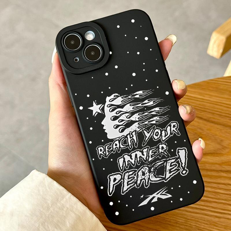 Creative Graffiti Pattern Phone Case, Shockproof Phone Protective Cover, Phone Accessory Compatible with iPhone 11 12 13 14 15 16 17 Pro Max