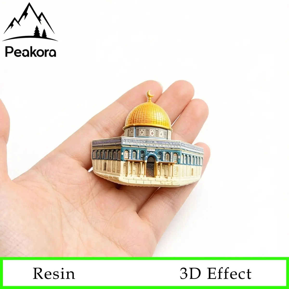 1PC Jerusalem Dome Mosque 3D Resin Fridge Magnet, Creative Muslim Home Decor Souvenir, Ramadan Eid Al-Adha Islamic New Year Gift, Refrigerator Decorating Magnet, Refrigerator Magnets