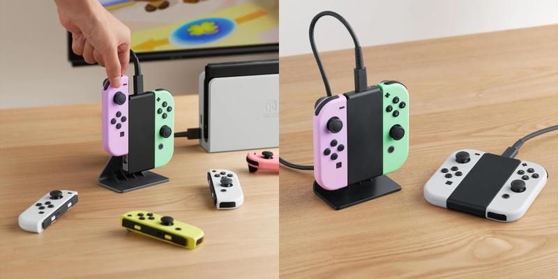 P-PDT05   Joycon Charging Stand (Two - Way) - 2 Way Switch Joy Con Controller Charger Charging Accessories with Charging Cable - NOT for Joycon Gen 2 Controller