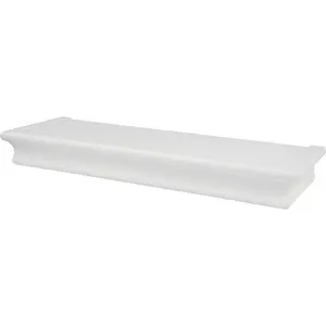 HIGH & MIGHTY Floating Shelf 18 Inch |   Tool-Free Wall Mounted Shelf for Drywall |   Holds 15 lbs Beveled White Decorative Wall Shelf for Bedroom Living Room Bathroom Kitchen Storage