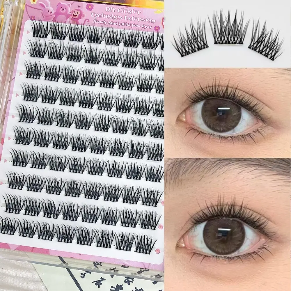 Directly Applied False Eyelashes, 80pcs Dense D Curl, Mixed Length, Self-Adhesive, Bold and Seductive Style, High-Quality Look