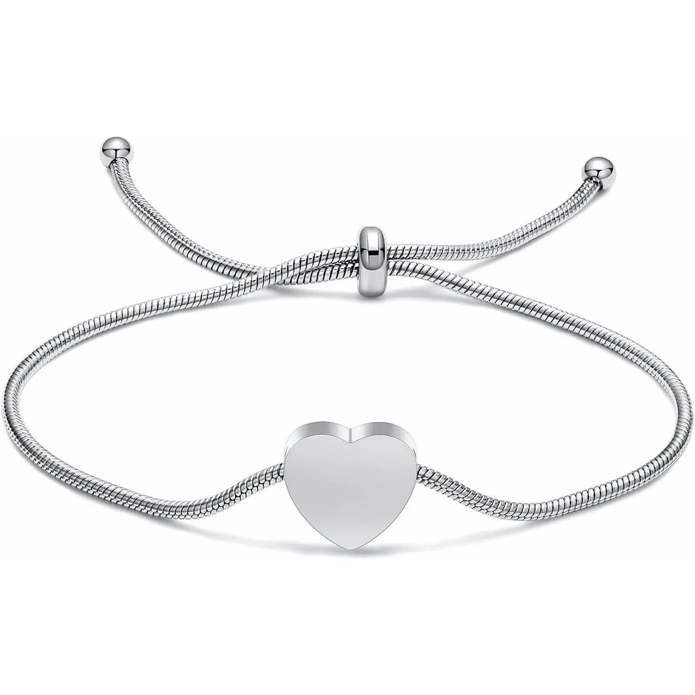 Heart Cremation Bracelet for Ashes Urn  for Women Stainless Steel Adjustable Memorial Bangle Loved Ones Funeral