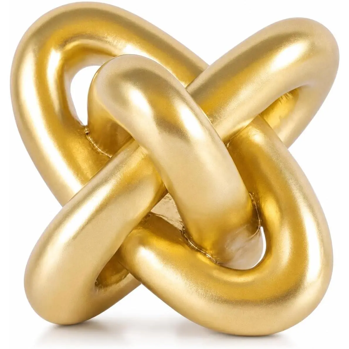 Gold Knot Decor, Chain Link Sculpture for Coffee Table Bookshelf Entryway Nightstand TV Stand, Minimalist Centerpiece Table Decorations for Living Room HomeGift