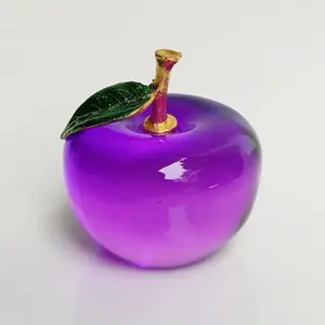 A crystal apple decoration, a glass art handicraft, a creative gift, suitable for car and home festival decoration, perfect for Halloween and Christmas, a handcrafted decorative item, Crystal carvings