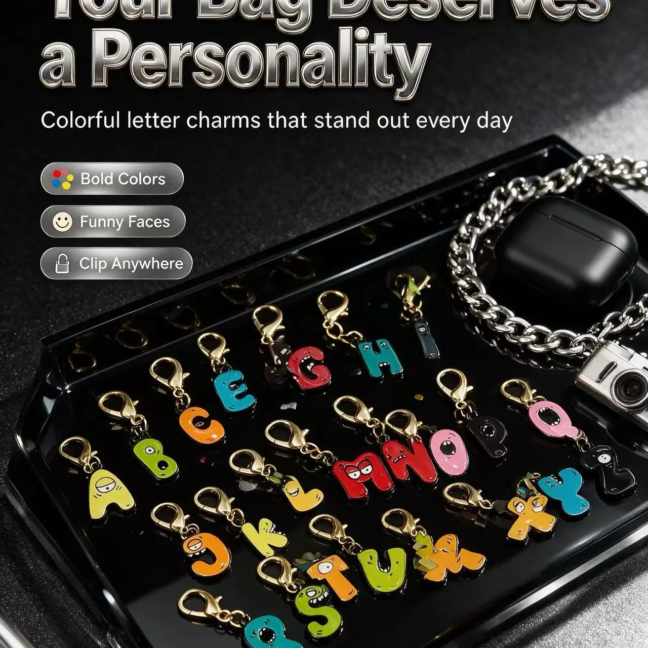 26pcs Cute Creative Mini Colorful Alphabet Keychains, Fashion Bag Accessories, Earphone Box Decor, Unique Small Gifts