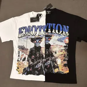 MIXED EMOTION Alien Biker Motorcycle Graphic T-Shirt, Black Oversized Streetwear Tee, 90s graphic tees, vintage tees, men's summer t shirts, Fourth of July Outfit