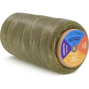 Beige Artificial Sinew Thread Waxed String for Basket Weaving Supplies - 120 Yds Sinew String Sinue Wax Thread for Tie Dye Supplies Dream Catcher Supplies