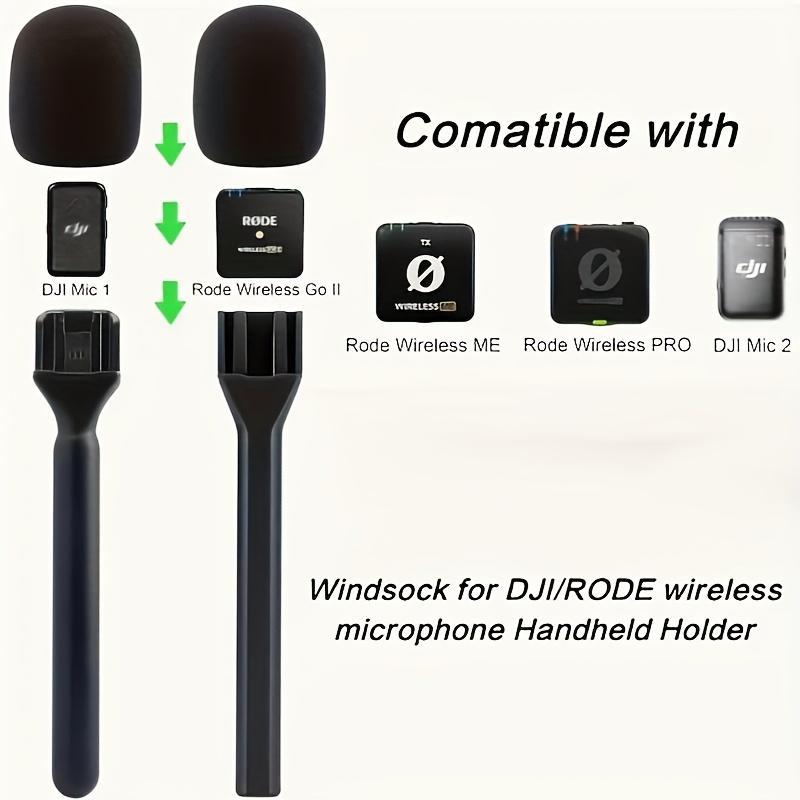 Portable Handheld Microphone Holder, Durable ABS Wireless Microphone Holder, Microphone Accessories for DJI Mic1/2, Rode Wireless GO II, Hollyland Lark M1/C1/150, Synco G1/A2/Movo