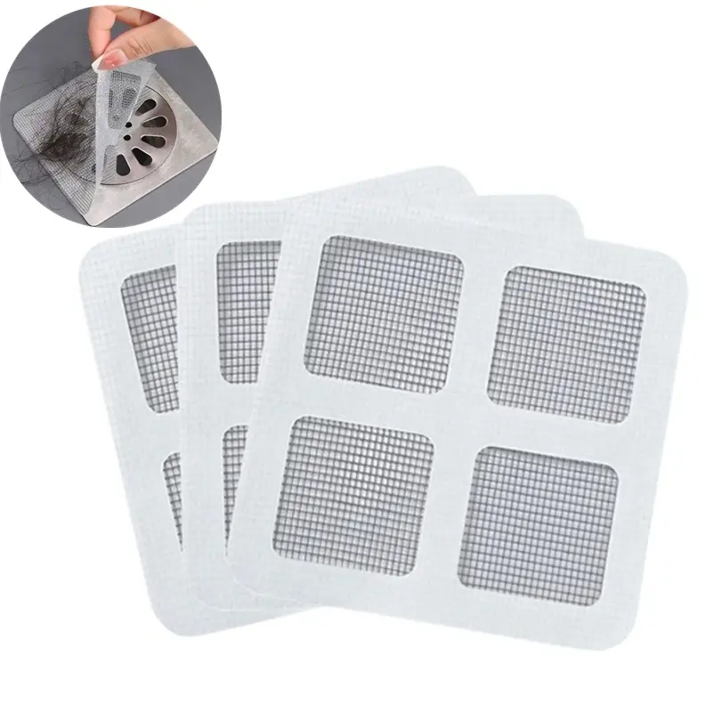 Floor Sink Strainer Filter Mesh Disposable Hair Catchers Floor Drain Patch Anti-Clogging Filter Patch Bathroom Accessories