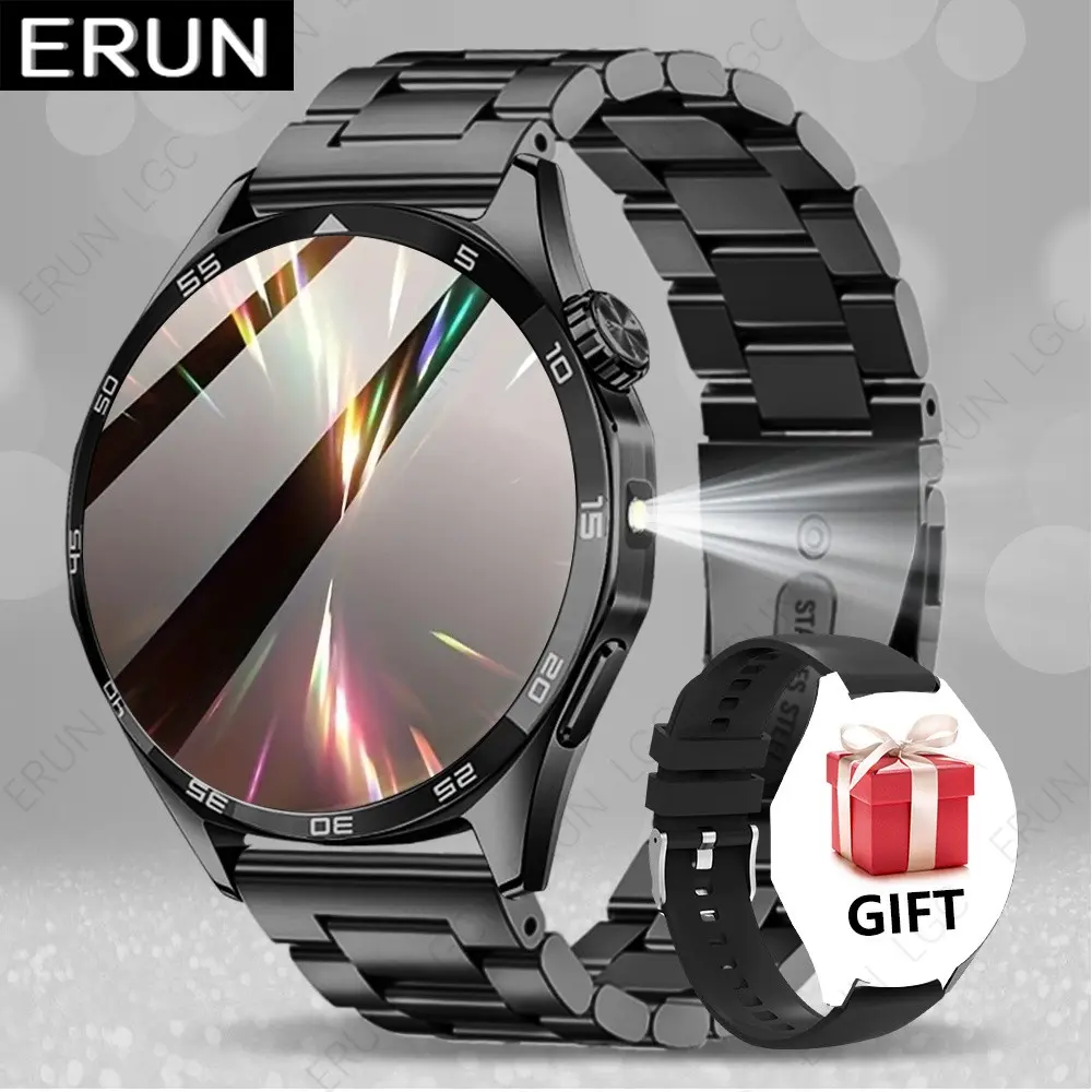 Erun Men's Smartwatch, Bluetooth-compatible Connectivity, Digital Watch Face, Step Counter, LED Flashlight, Smartphone Notifications, Fashion Sport Gift, Smartwatch With Pedometer