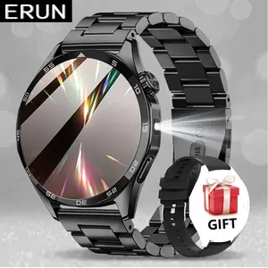 Erun Men's Smartwatch, Bluetooth-compatible Connectivity, Digital Watch Face, Step Counter, LED Flashlight, Smartphone Notifications, Fashion Sport Gift
